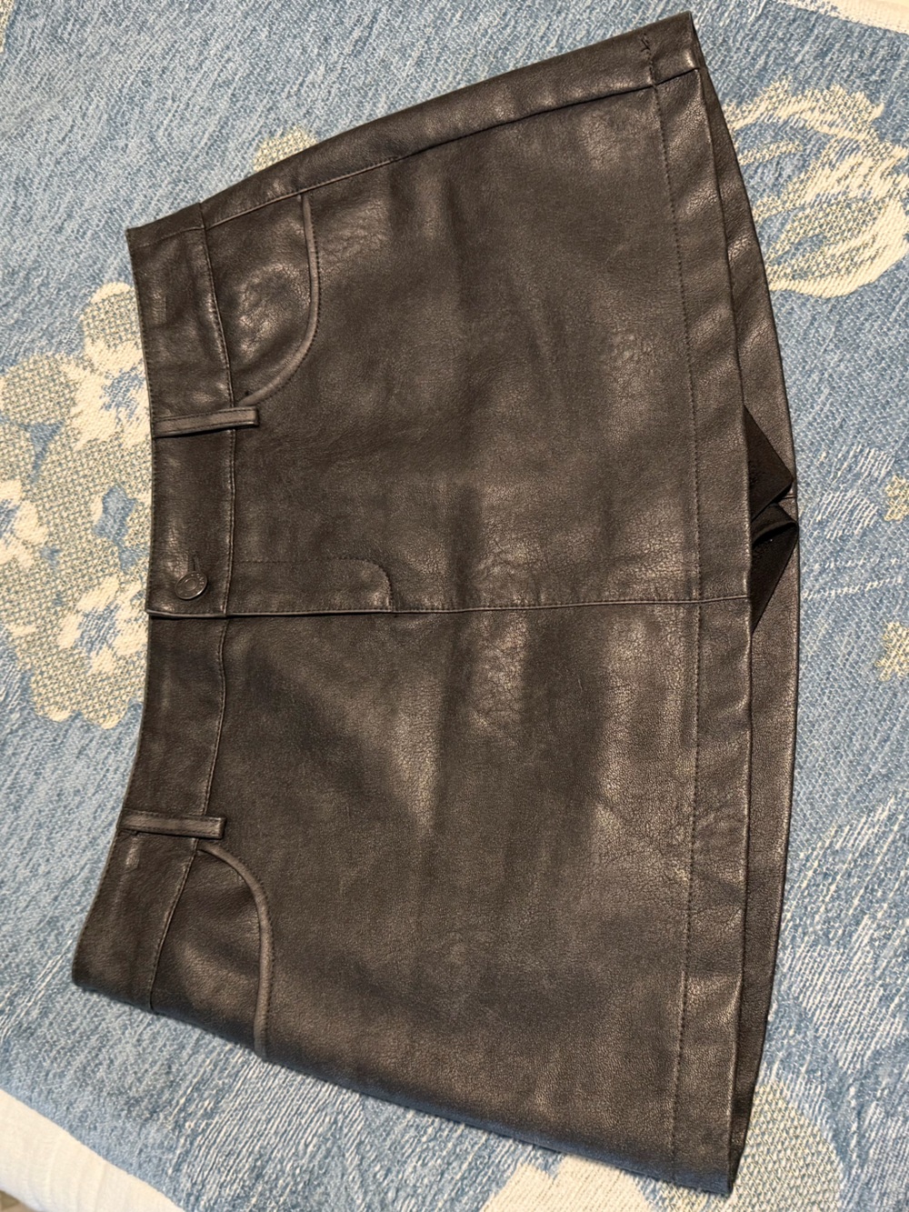 Garage Black Faux Leather Mini Skirt